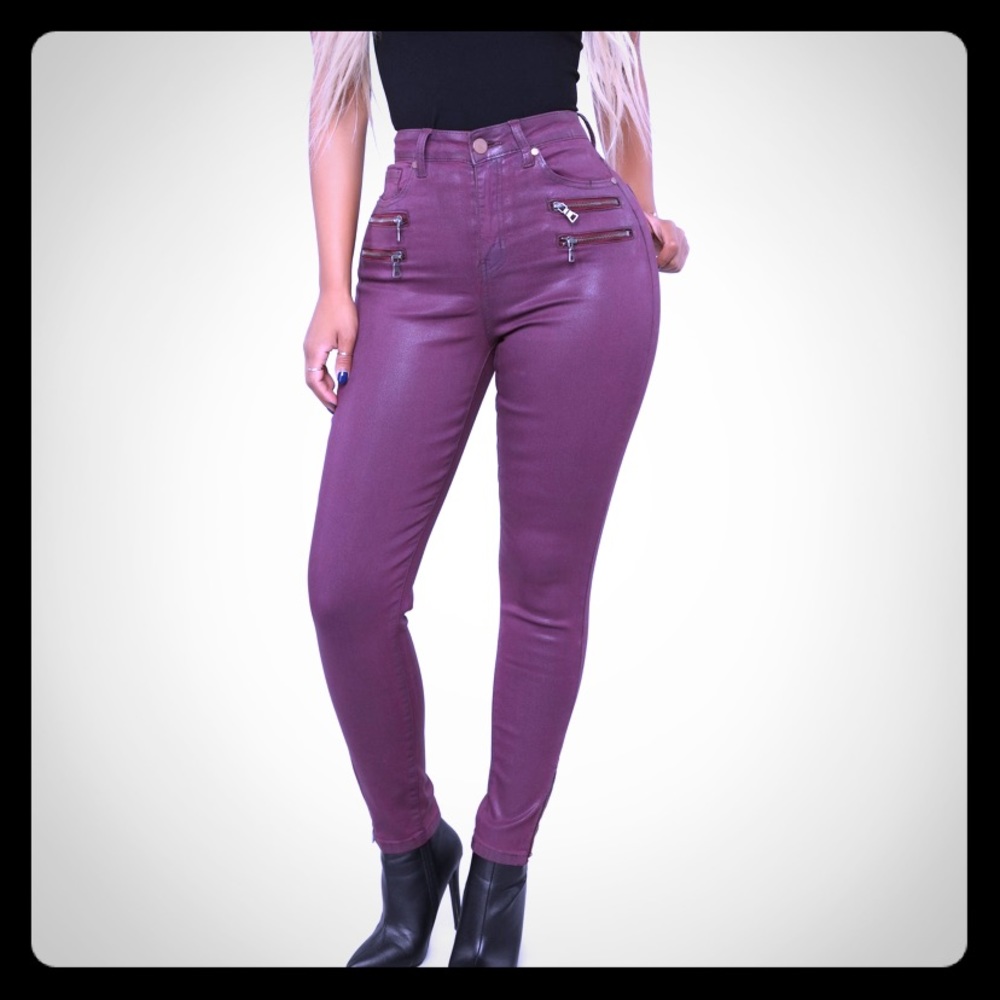 Burgundy High Rise pants